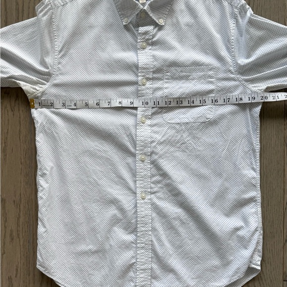 Club Monaco White / Navy Dot Casual Button Down Shirt - Picture 3 of 4